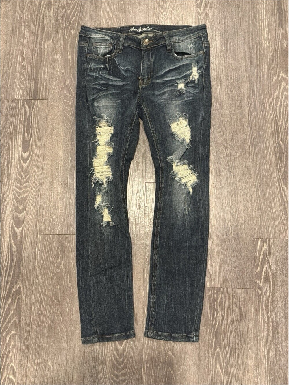 Skinny Fit Distressed  Blue Jeans Size 32